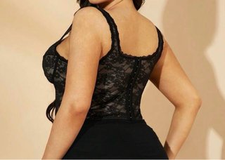 Corsé negro encaje talla XL (M/L)