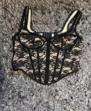 Corsé negro encaje talla XL (M/L)