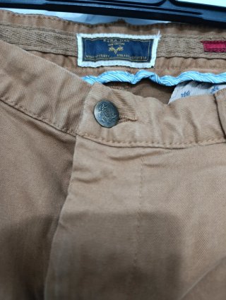 Pantalón chino Zara Camel Hombre
