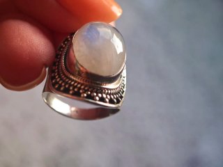Anillo Piedra Luna Plata