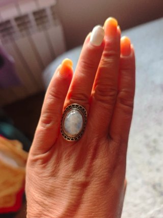 Anillo Piedra Luna Plata