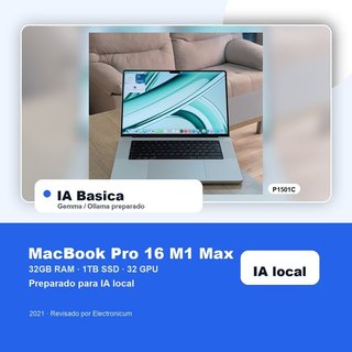 Macbook Pro 16 2021 M1 MAX 10C 32GB 1TB SSD IA base