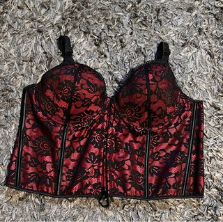 Corsé encaje rojo y negro Talla 2XL