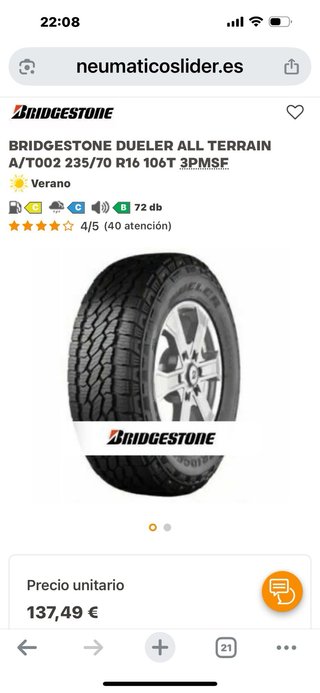 Neumáticos 235 70 16 (106T) Bridgestone