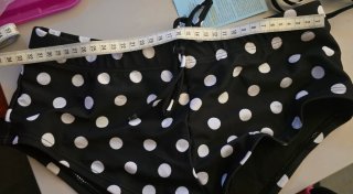 Bikini Negro Lunares Blancos Talla S