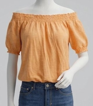 (S) Camiseta naranja hombros descubiertos Talla S