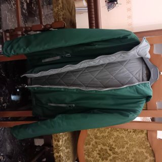 Giubbotto imbottito double face verde/grigio
