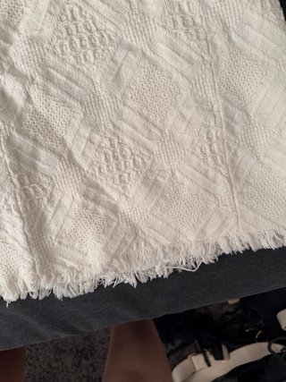 Falda blanca con flecos Talla XS