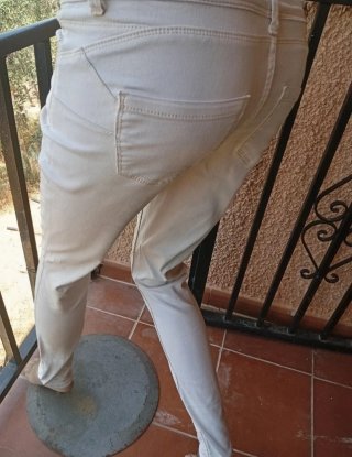 Pantalón Pitillo Promod Push Up Talla 38 Crema