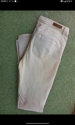 Pantalón Pitillo Promod Push Up Talla 38 Crema