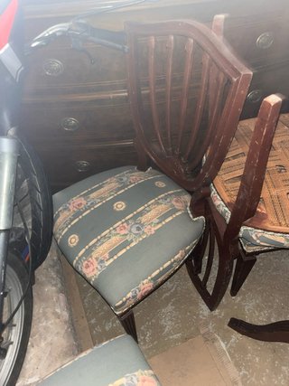6 Sillas de Comedor Madera y Tela