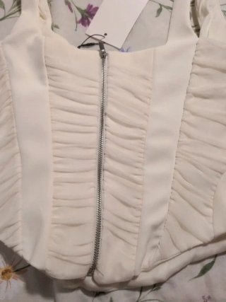 Top Corset Zara Blanco Talla XS