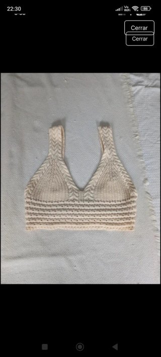 Top Crochet Stradivarius Beige Talla S