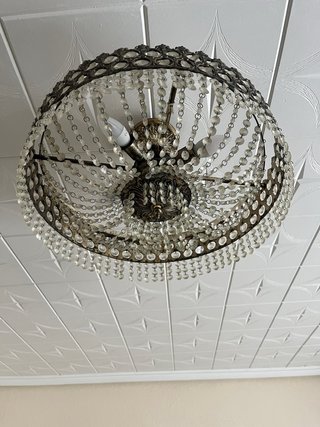 2 Lámparas de techo antigua de cristal