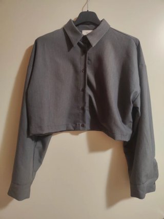 Camicia Crop VICOLO Grigia Taglia Unica
