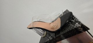 Sandalias tacón vinilo transparente negro 39