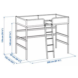 Litera alta IKEA gris metal