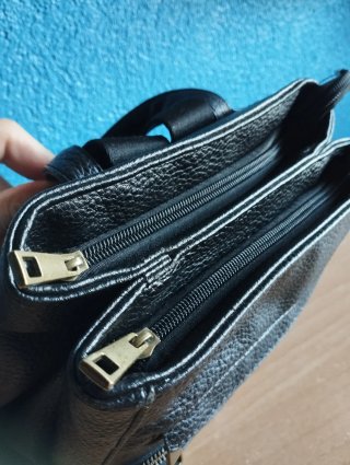 Mochila negra mujer cuero