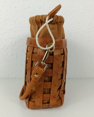 Bolso Cubo Marrón Trenzado Bandolera
