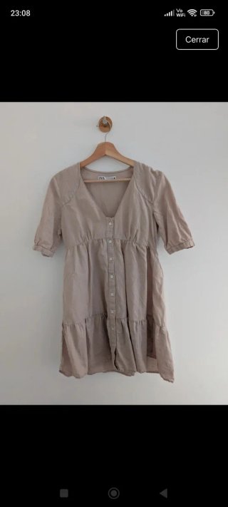 Vestido Zara Beige Talla XS