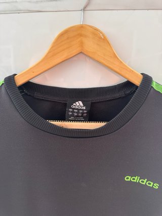 Sudadera Adidas Negra Detalles Verdes Hombre