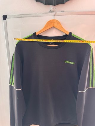 Sudadera Adidas Negra Detalles Verdes Hombre