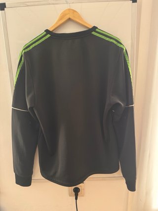 Sudadera Adidas Negra Detalles Verdes Hombre
