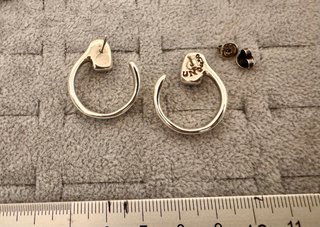 Pendientes Aro Plata Cristal Negro Uno de 50