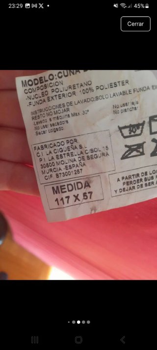 Colchón cuna de viaje