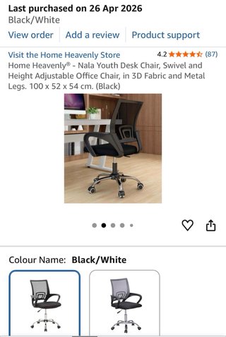 Silla de escritorio Home Heavenly Negra