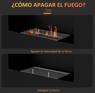 Chimenea Bioetanol Pared 0.9L Negra