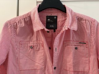 Camicia a righe rosse e bianche taglia S