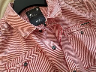 Camicia a righe rosse e bianche taglia S