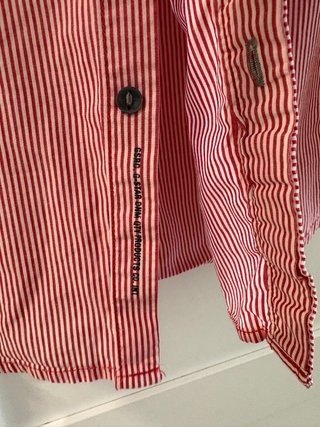 Camicia a righe rosse e bianche taglia S