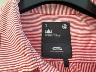 Camicia a righe rosse e bianche taglia S