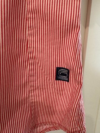 Camicia a righe rosse e bianche taglia S