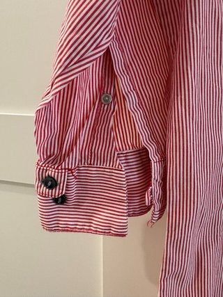 Camicia a righe rosse e bianche taglia S