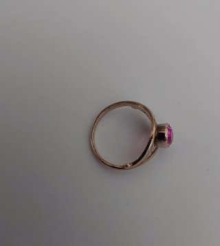 Anillo Plata Sovietico Vintage Rosa
