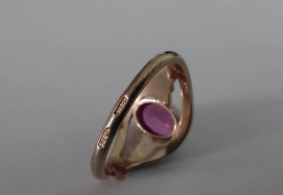 Anillo Plata Sovietico Vintage Rosa