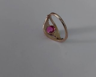 Anillo Plata Sovietico Vintage Rosa