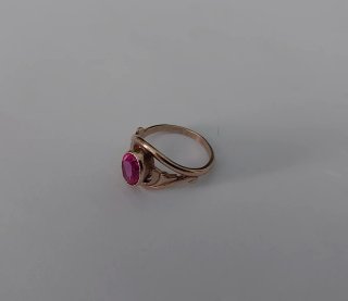 Anillo Plata Sovietico Vintage Rosa