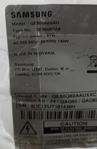 Samsung QE50Q60AAU BN41-02844D