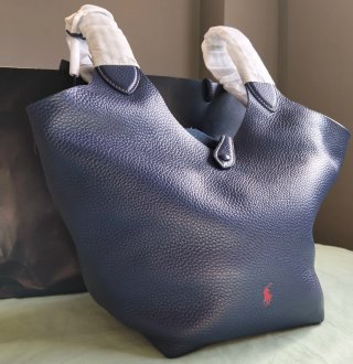 Bolso de Piel Azul Ralph Lauren