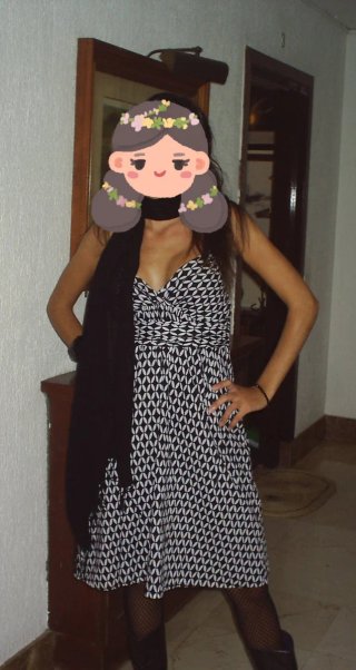 Vestido 100% Algodón Negro y Blanco