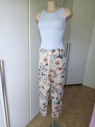 Pantaloni donna fantasia floreale