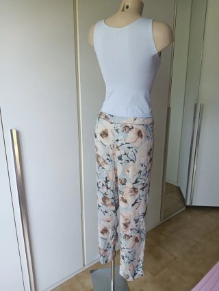 Pantaloni donna fantasia floreale