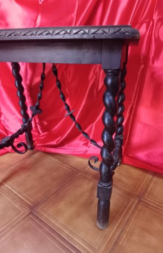 Mesa antigua madera y metal