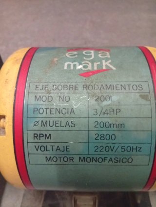 Esmeriladora Ega Mark 3/4 HP