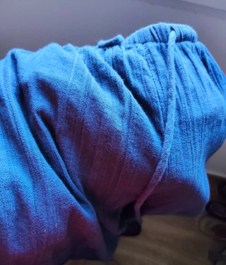 Pantalones de lino azul
