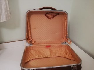2 maletas  vintage de cuero marrón